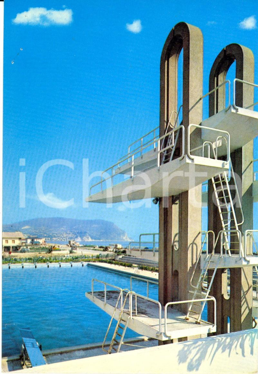 Cartolina originale da collezione 1970 NUMANA (AN) Trampolino Hotel SANTA CRISTIANA a MARCELLI *Cartolina FG VG 1
