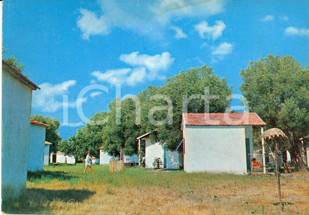 Cartolina originale da collezione 1971 ASCEA MARINA (SA) Bungalow al Villaggio Turistico ELEA T.C.F. Cartolina FG 1