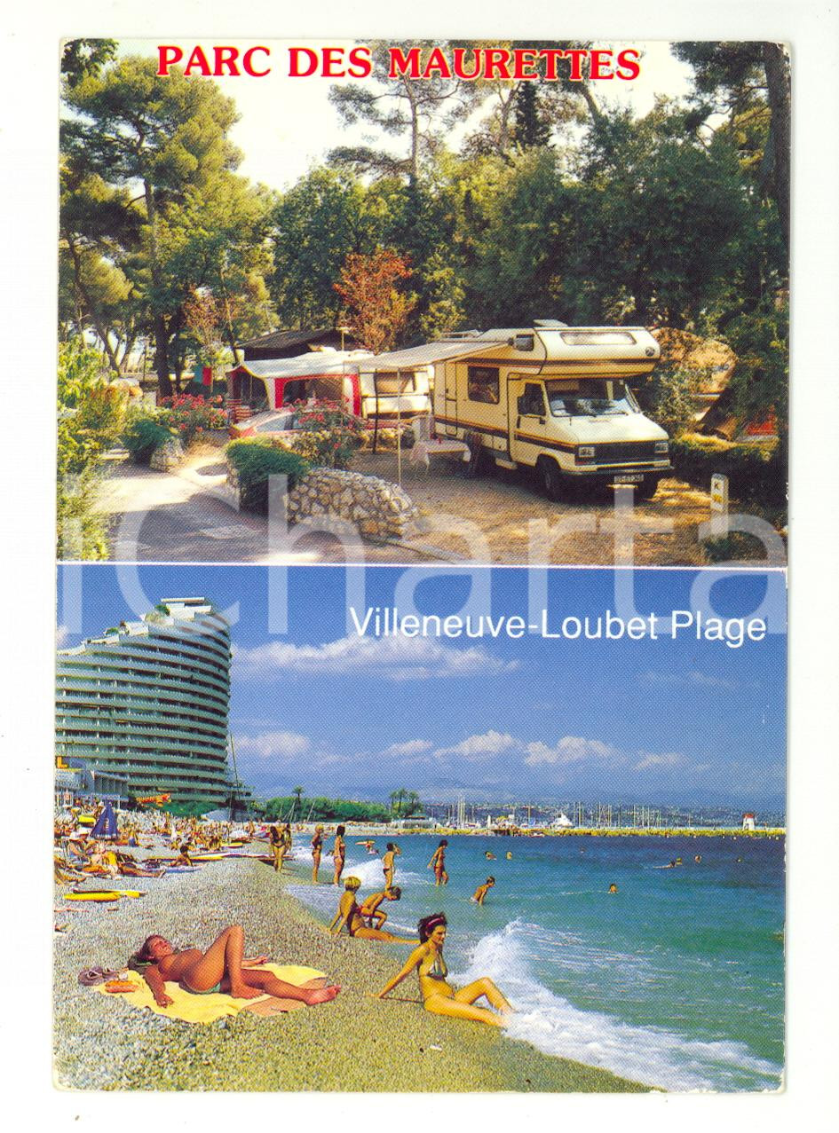 Cartolina originale da collezione 1975 ca VILLENEUVE-LOUBET (F) Camping DES MAURETTES et plage *Cartolina FG NV 1