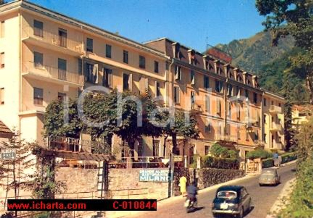 Cartolina originale da collezione 1961 BOGNANCO TERME (VB) Grande Albergo MILANO *Cartolina ANIMATA FG VG 1