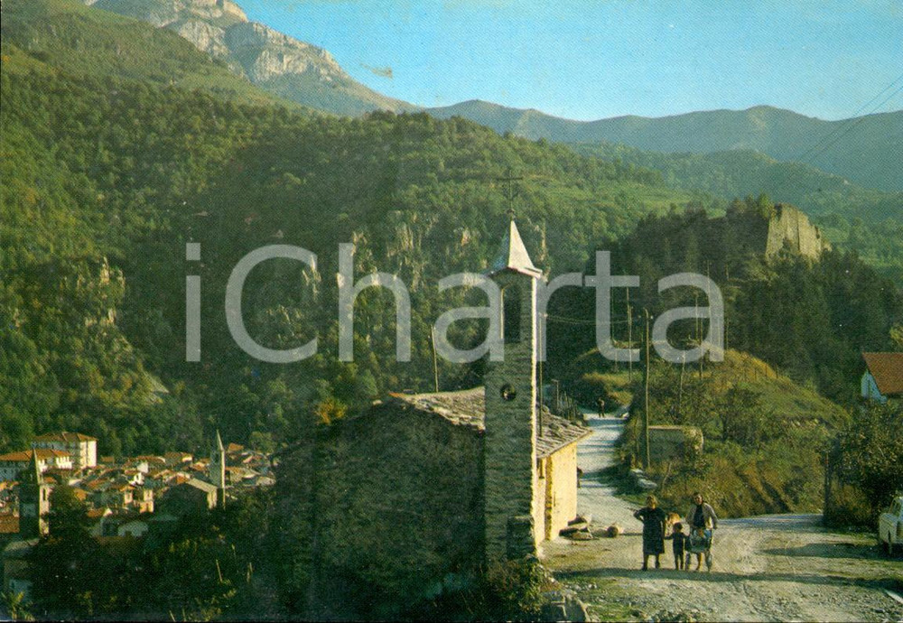 Cartolina originale da collezione 1970 ORMEA (CN) Alta Val TANARO Chiesa Alpina e Castello *Cartolina FG VG 1