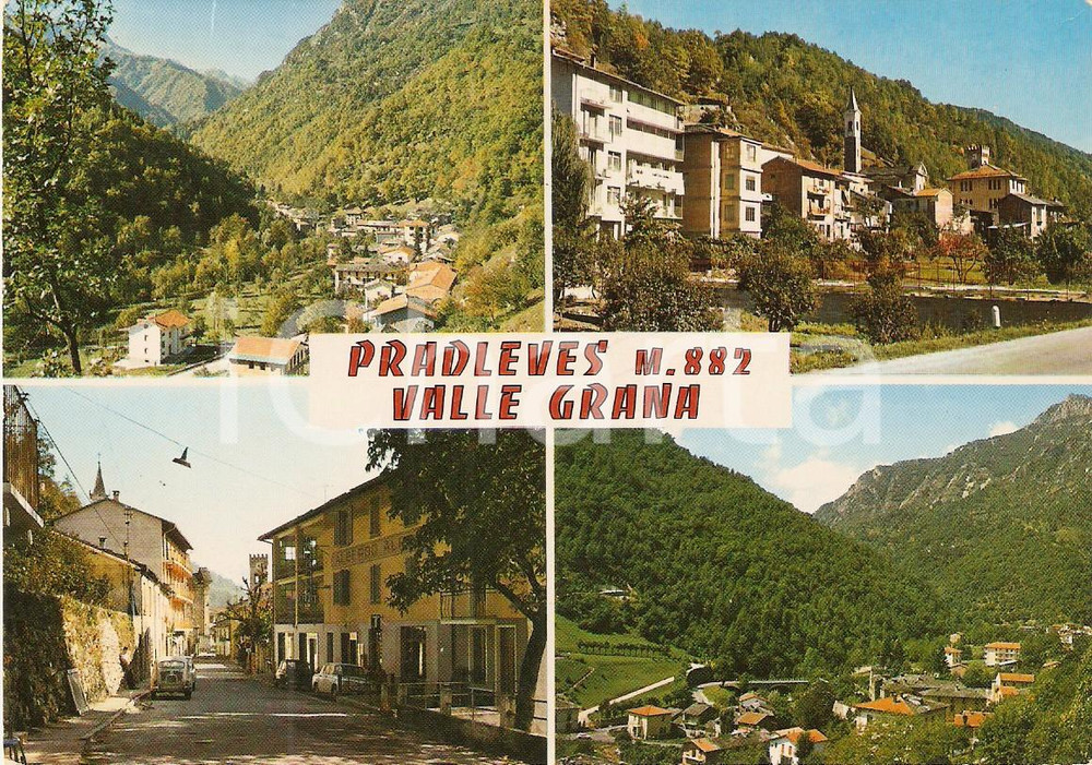 Cartolina originale da collezione 1971 PRADLEVES CUNEO Vedutine Valle GRANA Cartolina postale FG VG 1