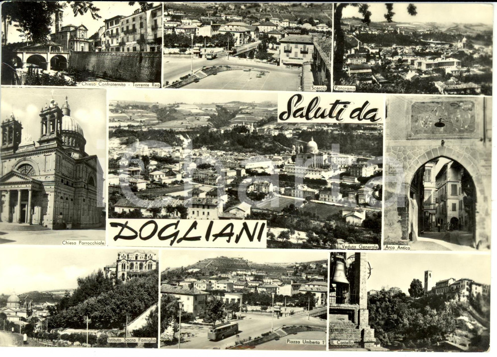 Cartolina originale da collezione 1961 DOGLIANI (CN) Vedutine *Cartolina postale FG VG 1