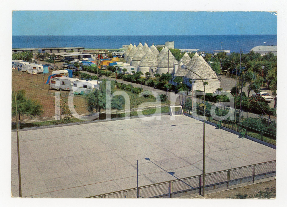 Cartolina originale da collezione 1970 BARI Camping Internazionale SAN GIORGIO e trulli Cartolina VINTAGE FG VG 1