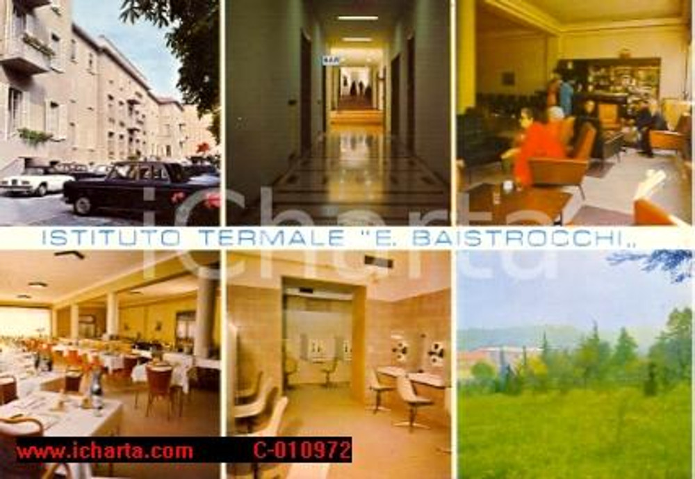 Cartolina originale da collezione 1970 ca SALSOMAGGIORE TERME (PR) Vedutine Istituto Termale BAISTROCCHI *Vintage 1