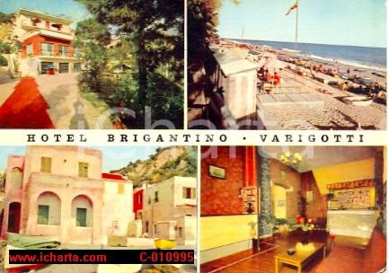 Cartolina originale da collezione 1970 VARIGOTTI SV HOTEL BRIGANTINO Via Orti VINTAGE FG VG 1
