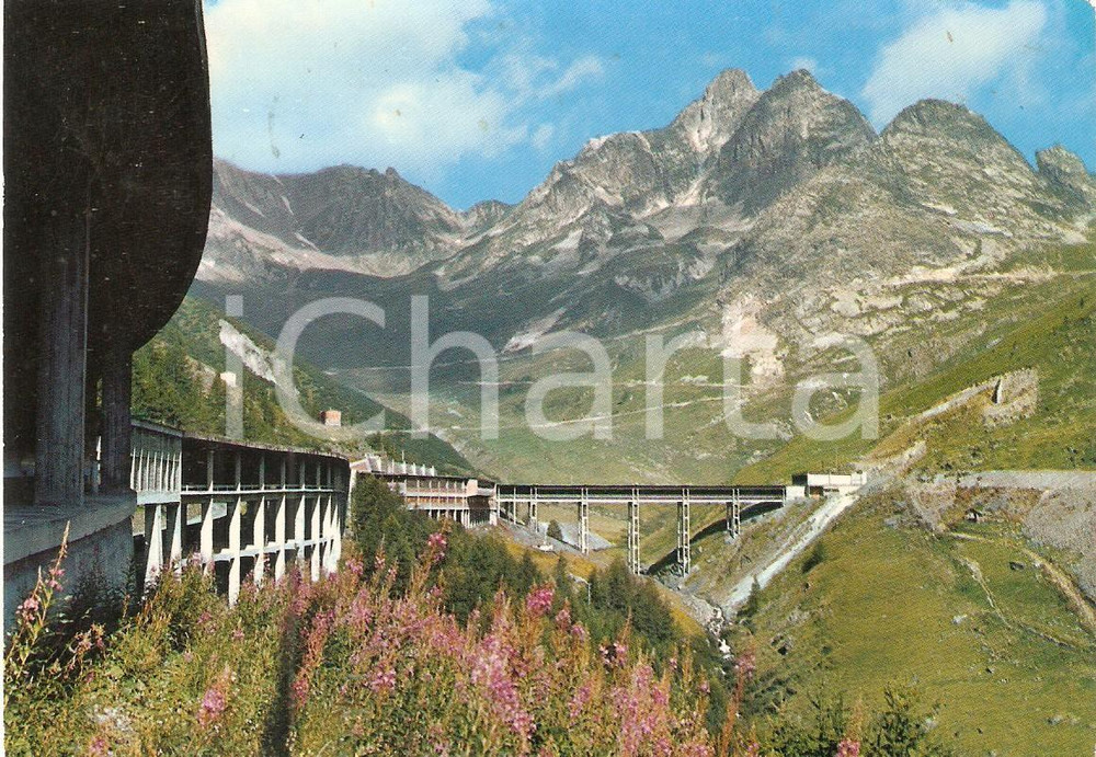 Cartolina originale da collezione 1975 TRAFORO DEL GRAN SAN BERNARDO Autostrada coperta e valico Cartolina FG VG 1