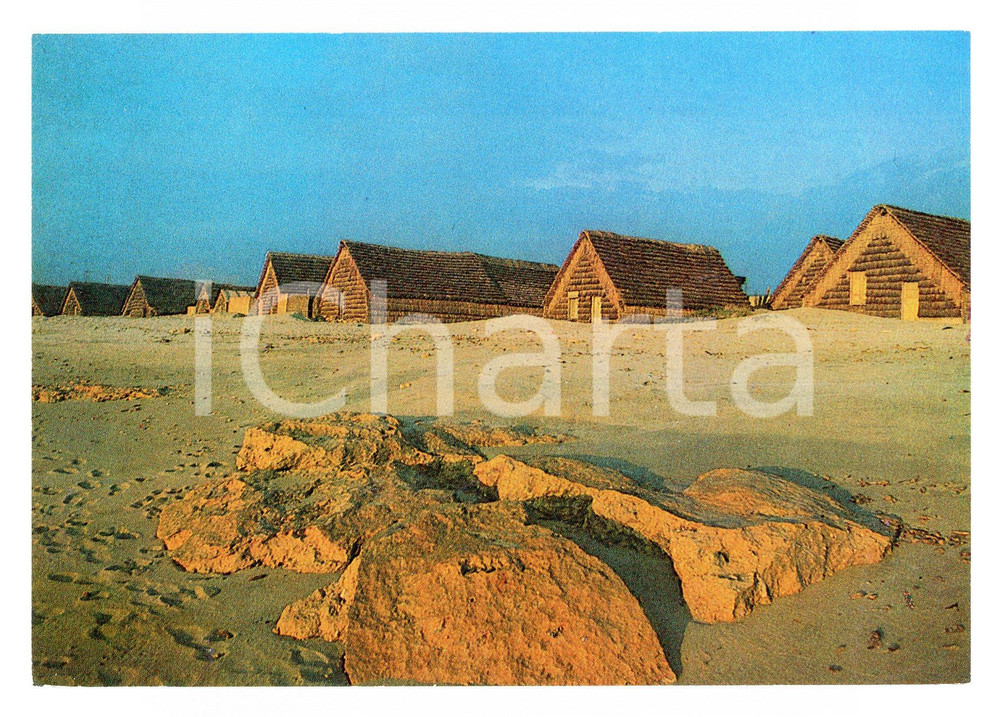 Cartolina originale da collezione 1975 ca ORISTANO Capanne spiaggia SAN GIOVANNI di SINIS Cartolina VINTAGE FG NV 1