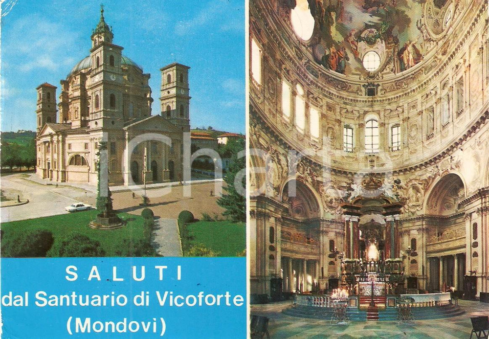 Cartolina originale da collezione 1980 ca MONDOVI  CN Santuario di VICOFORTE Vedutine Cartolina FG VG 1