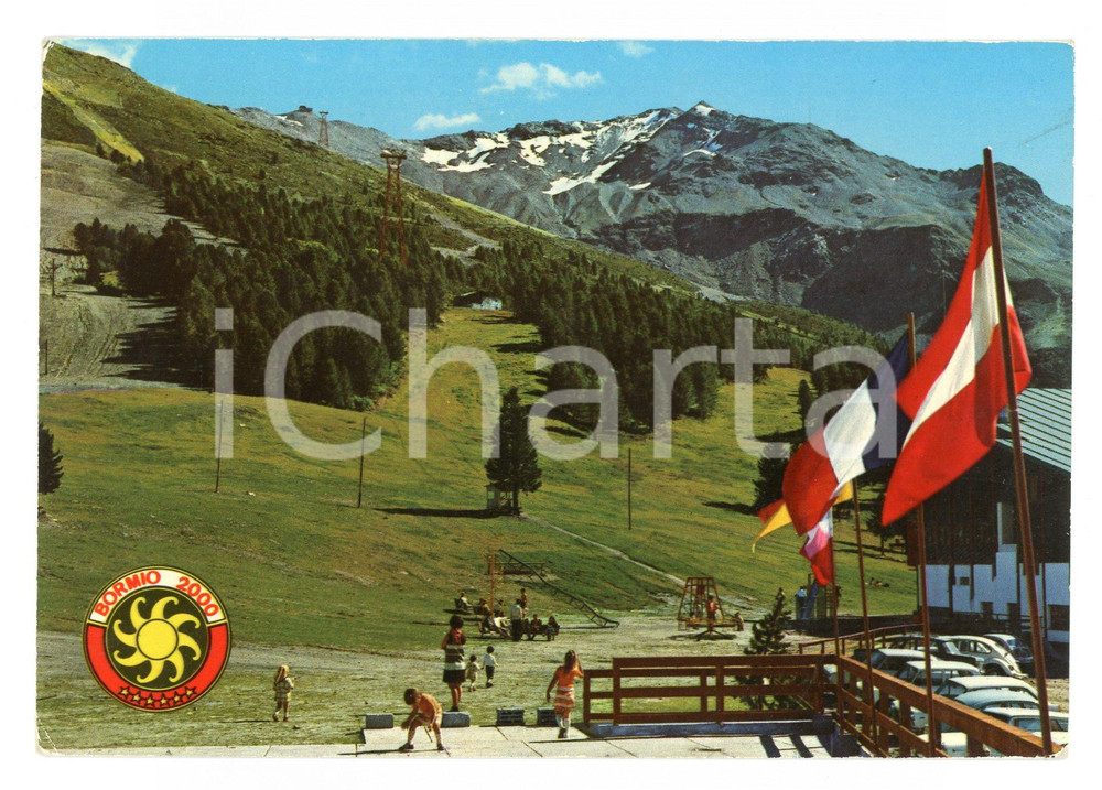Cartolina originale da collezione 1978 BORMIO SO Panorama da poste di sci BORMIO 2000 Cartolina VINTAGE FG VG 1