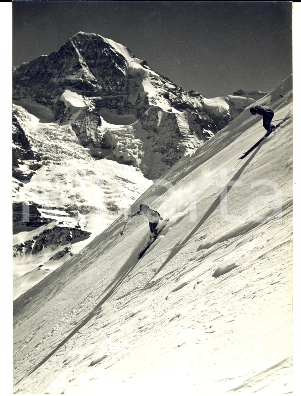 Fotografia d epoca originale 1970 ca AREA TORINESE  ALPI Sciatori sulle piste Foto HAUS VINTAGE 13x18 1