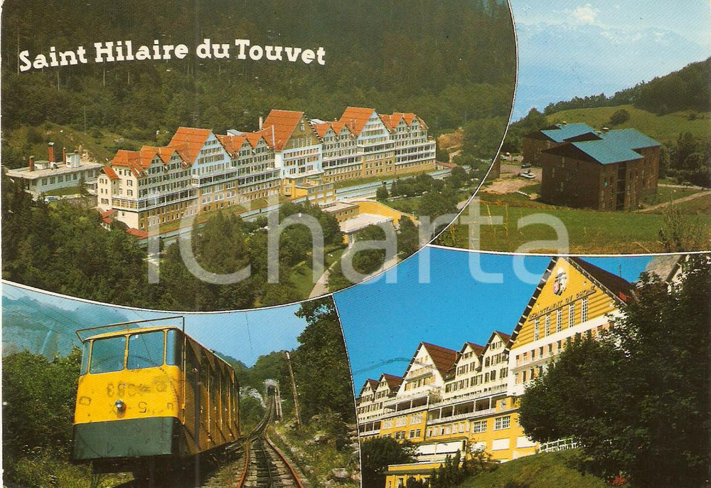 Cartolina originale da collezione 1983 SAINTHILAIREDUTOUVET F Vedutine con la funicolare Cartolina FG VG 1