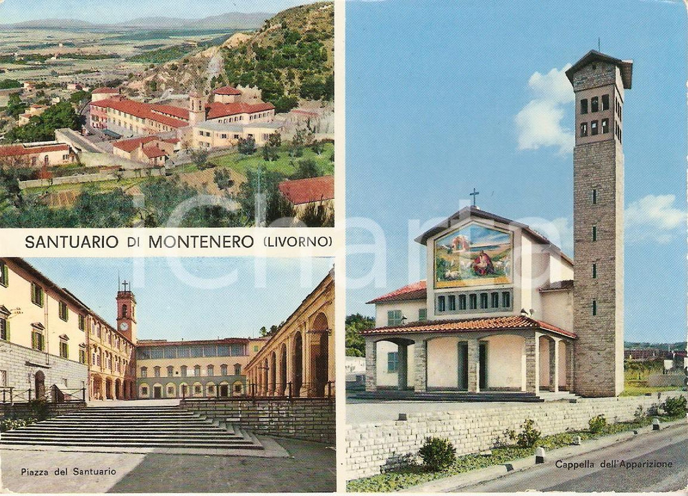 Cartolina originale da collezione 1971 LIVORNO Santuario di MONTENERO Vedutine Cartolina FG VG 1
