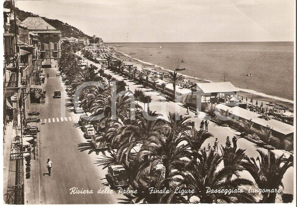 Cartolina originale da collezione 1961 FINALE LIGURE SV Lungomare ITALIA Riviera delle Palme Cartolina FG VG 1