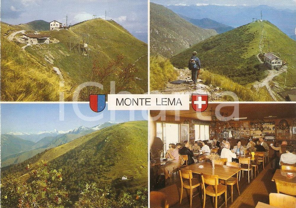 Cartolina originale da collezione 1974 PREALPI LUGANESI Vedutine Ristorante MONTE LEMA Cartolina FG VG 1
