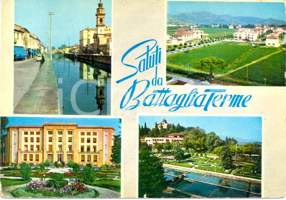 Cartolina originale da collezione 1963 BATTAGLIA TERME PD Vedutine Cartolina VINTAGE DANNEGGIATA FG VG 1