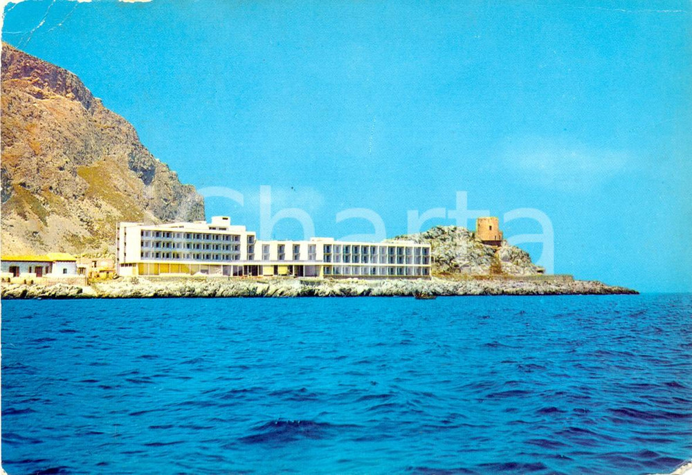 Cartolina originale da collezione 1970 ca MONDELLO PA Splendid Hotel LA TORRE dal mare Cartolina VINTAGE FG NV 1