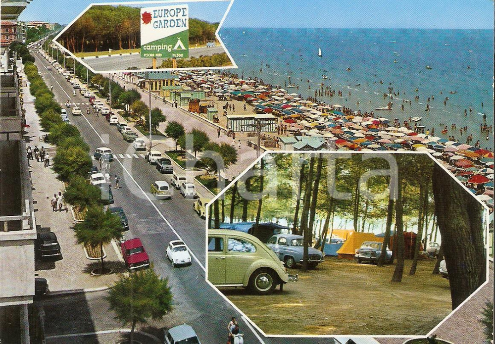 Cartolina originale da collezione 1967 PESCARA Camping Europa Garden  Vedutine Cartolina FG VG 1