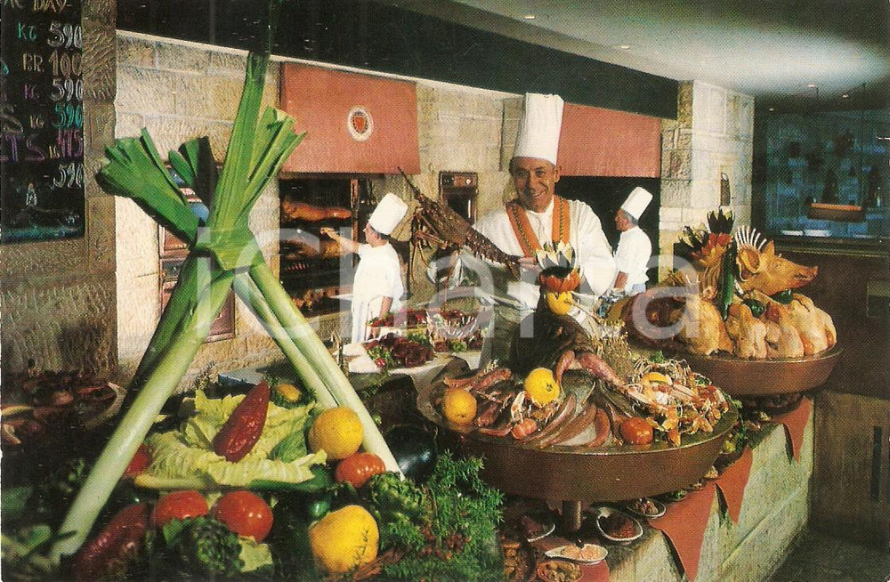 Cartolina originale da collezione 1970 ca ATHENS GREECE Taverna TA NISSIA dell Hotel HILTON Cartolina FP NV 1