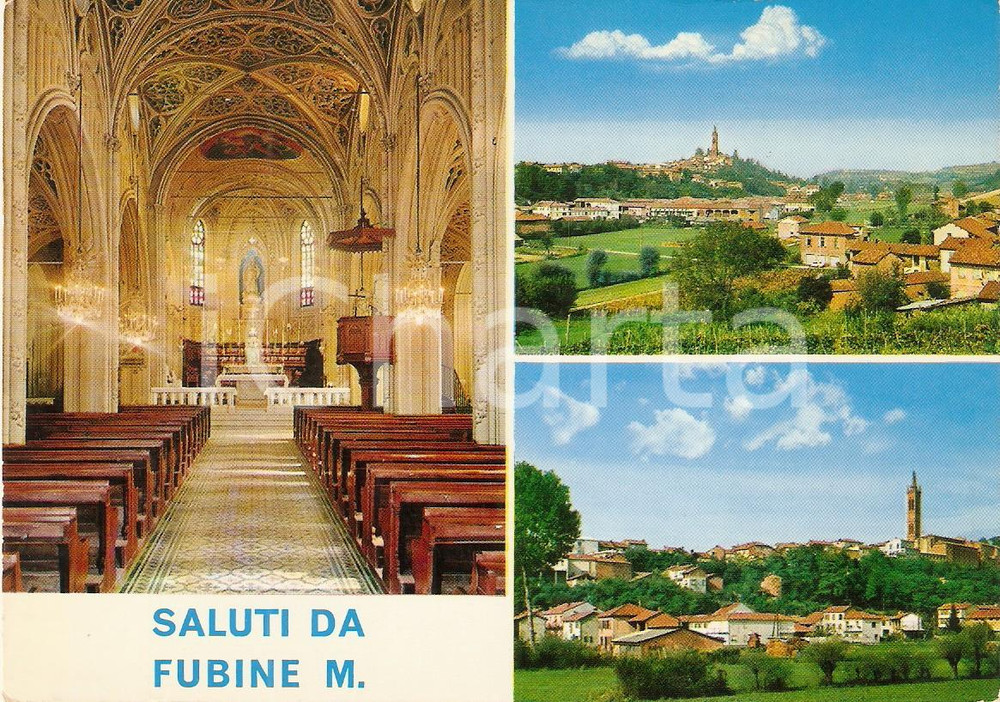 Cartolina originale da collezione 1975 ca FUBINE AL Vedutine del paese Cartolina FG NV 1