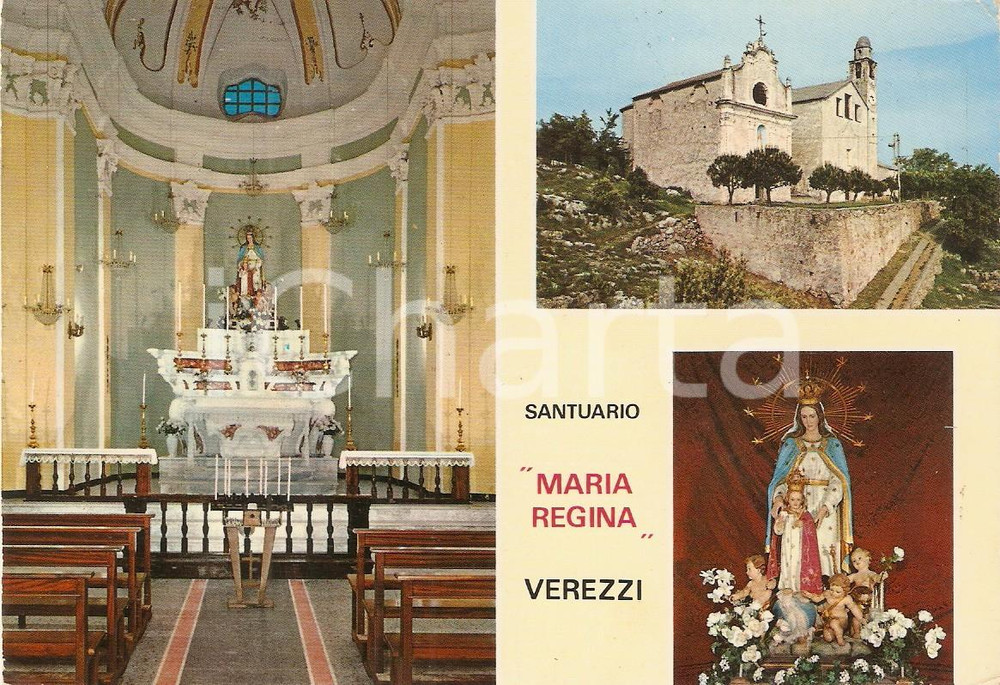 Cartolina originale da collezione 1975 BORGIO VEREZZI SV Santuario Maria Regina Mundi  Vedutine Cartolina FG VG 1