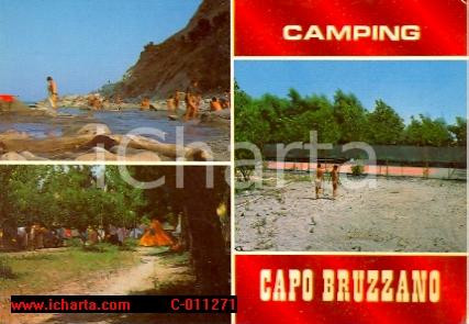 Cartolina originale da collezione 1980 AFRICO NUOVO RC CAMPING CAPO BRUZZANO Vintage FG NV 1