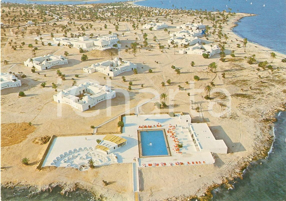 Cartolina originale da collezione 1975 TUNISIA Hotel DJERBA MENZEL Cartolina FG VG 1