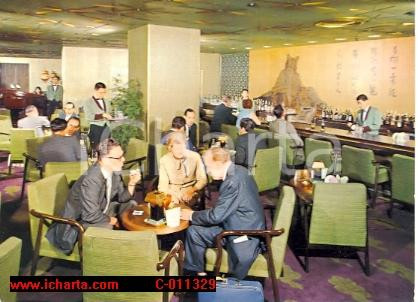Cartolina originale da collezione 1975 ca TOKYO Hotel Hilton  Restaurant floor  Vintage postcard FG NV 1
