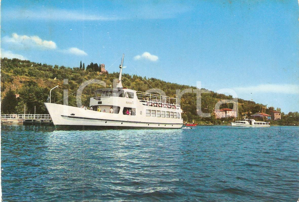 Cartolina originale da collezione 1972 LAGO TRASIMENO PG Attracco della Motonave PERUGIA Cartolina FG VG 1
