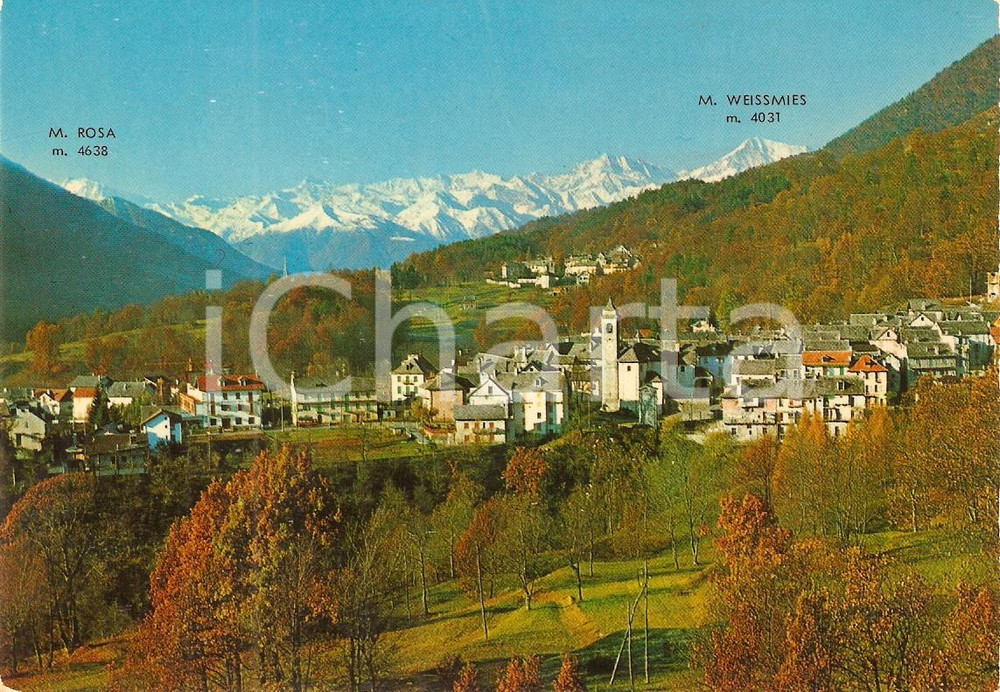 Cartolina originale da collezione 1965 ca CRANA  VALLE VIGEZZO VB Panorama con Monte Rosa Cartolina FG VG 1