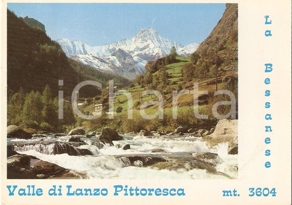 Cartolina originale da collezione 1972 VALLI DI LANZO TO La Besanese Cartolina postale FG VG 1