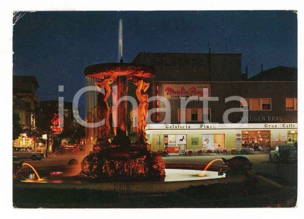 Cartolina originale da collezione 1967 CATTOLICA RN Fontana delle SIRENE Gelateria PIMPI Cartolina FG VG 1