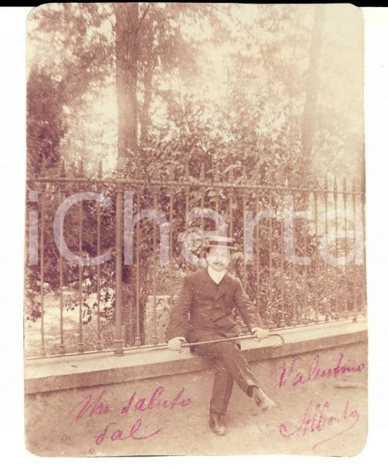 Fotografia d epoca originale 1906 TORINO Alberto GIANNOTTA al parco del VALENTINO Fotografia cm 6 x 8 1