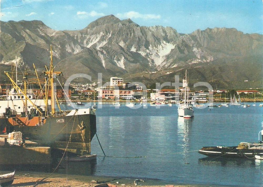 Cartolina originale da collezione 1964 MARINA DI CARRARA MS Nave Simeon attraccata al porto Cartolina FG VG 1