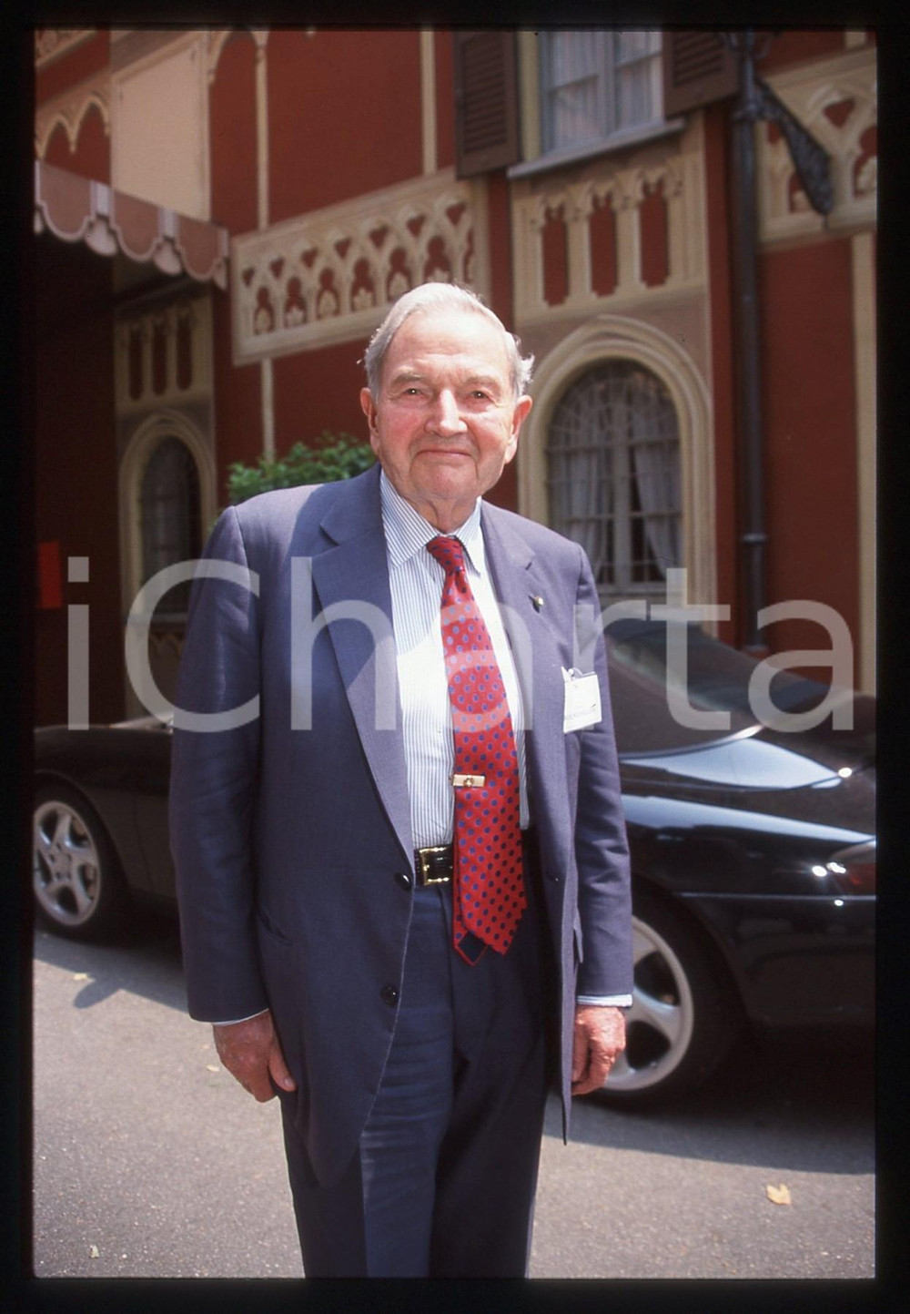 35mm vintage slide* 2000 CERNOBBIO David ROCKEFELLER a VILLA D'ESTE - Ritratto 8
