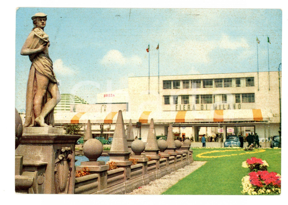 Cartolina originale da collezione 1958 MILANO FIERA Ingresso d onore Piazzale GIULIO CESARE Cartolina VINTAGE FG 1
