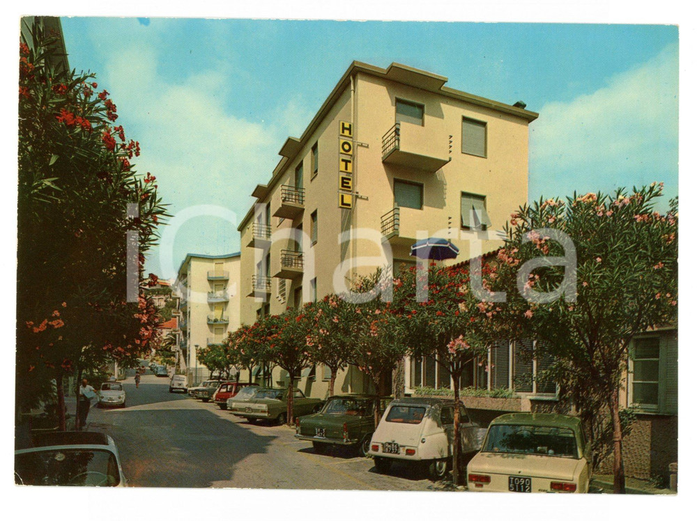 Cartolina originale da collezione 1975 ca ALBISOLA CAPO SV Hotel EXCELSIOR con FIAT 124 e DYANE Cartolina FG NV 1