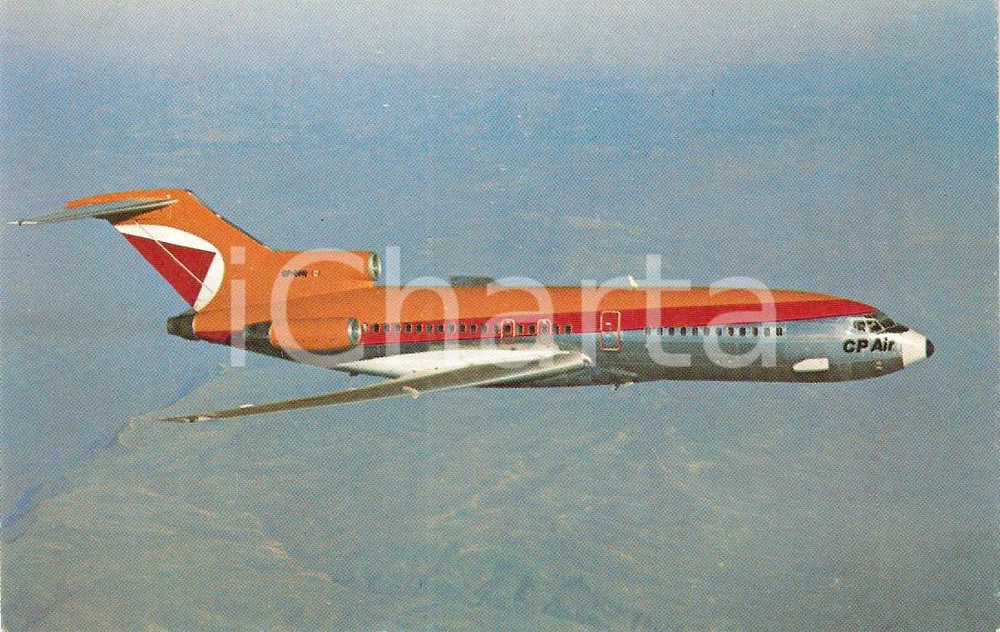 Cartolina originale da collezione 1970 ca CANADIAN PACIFIC Air Lines BOEING 727 in volo *Cartolina FP NV 1