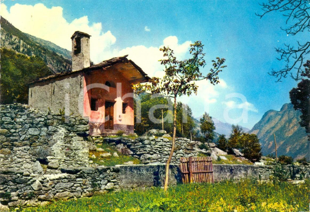 Cartolina originale da collezione 1975 OULX TO Frazione BEAULARD Cappella tra i monti Cartolina VINTAGE FG VG 1