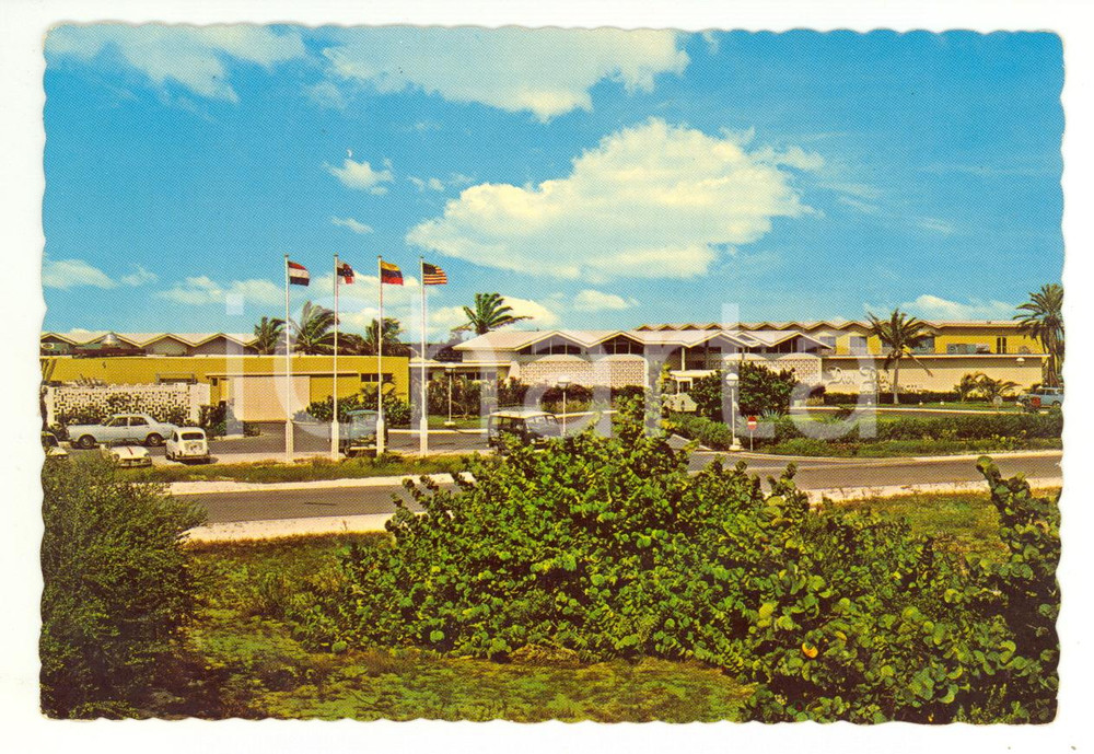 Cartolina originale da collezione 1970 ca ARUBA CARAIBI Beach Hotel DIVI DIVI  VOLKSWAGEN Transporter Cartolina 1