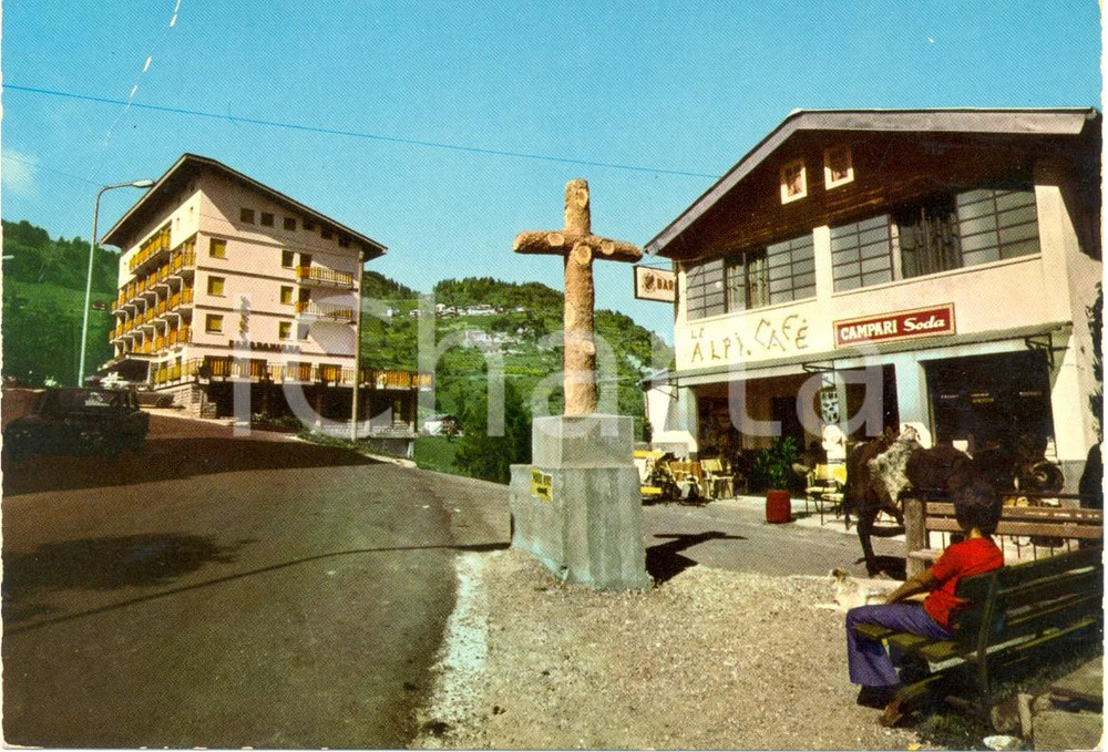 Cartolina originale da collezione 1970 ca TORGNON AO Bar DES ALPES Campari Soda Cartolina ANIMATA FG NV 1