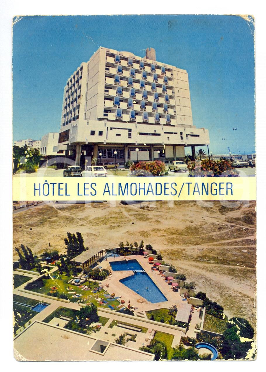 Cartolina originale da collezione 1976 TANGERI MAROCCO Hotel LES ALMOHADES con piscina Cartolina DANNEGGIATA 1