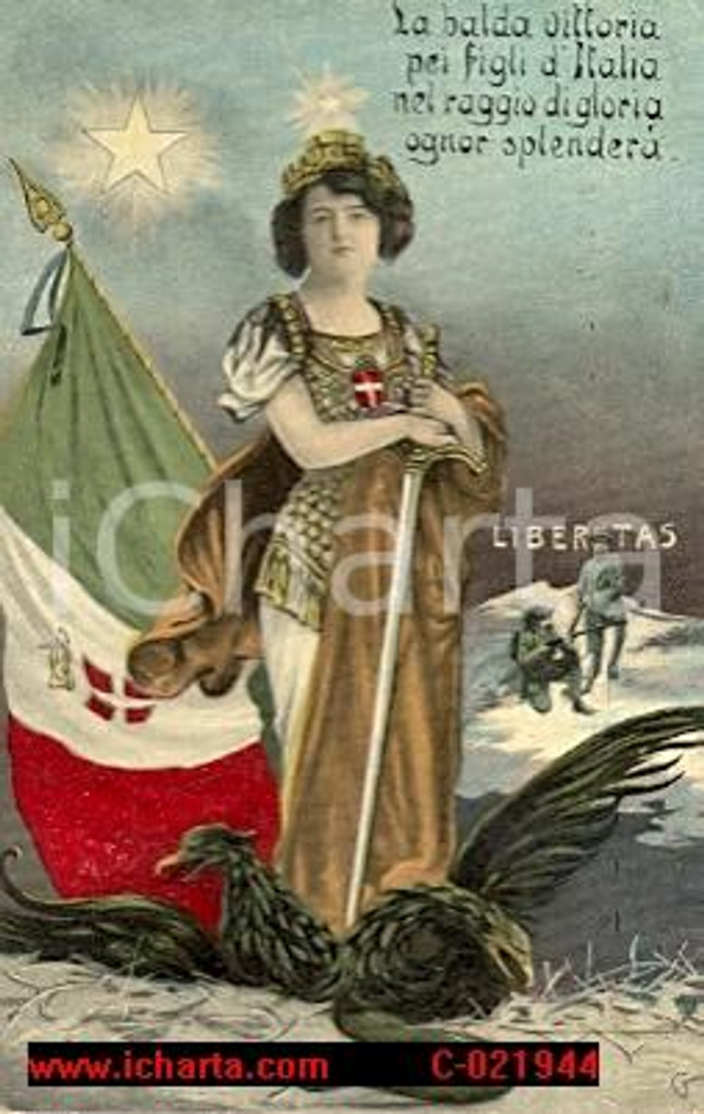 Cartolina originale da collezione 1915 WW1 La balda Vittoria Cartolina di PROPAGANDA VG 1