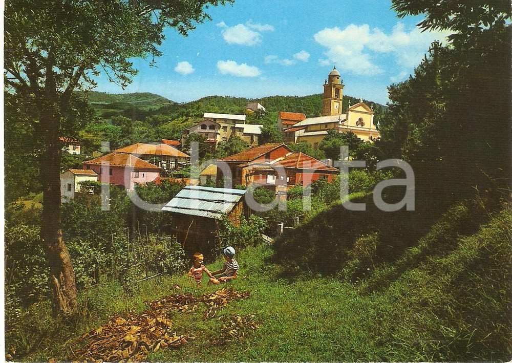 Cartolina originale da collezione 1960 CELLE LIGURE SV Bambini giocano alla frazione SANDA Cartolina FG VG 1