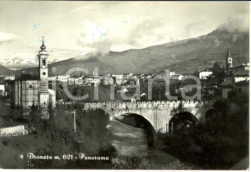 Cartolina originale da collezione 1961 DRONERO (CN) Panorama *Cartolina postale FG VG 1
