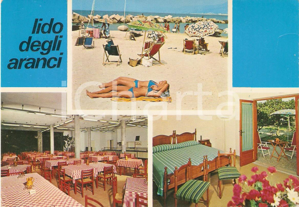 Cartolina originale da collezione 1977 VIBO VALENTIA CZ Frazione BIVONA Hotel Lido degli Aranci Cartolina FG VG 1