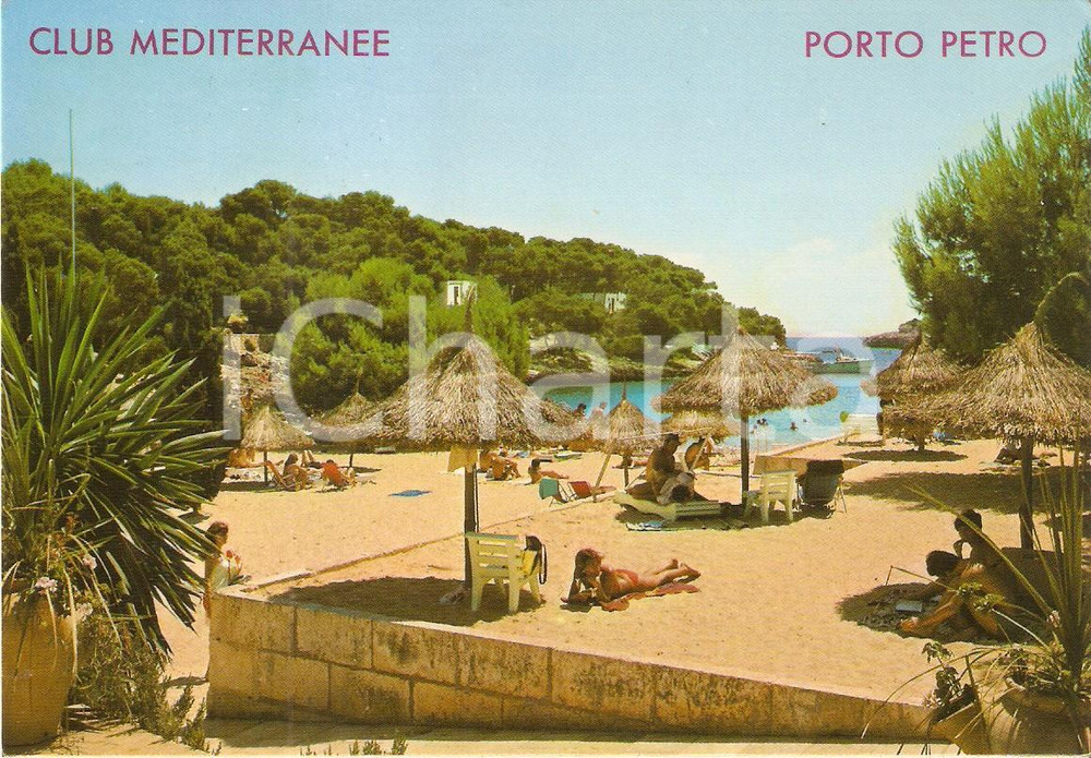 Cartolina originale da collezione 1985 MALLORCA  PORTO PETRO Turisti al Club Méditerranée Cartolina FG NV 1