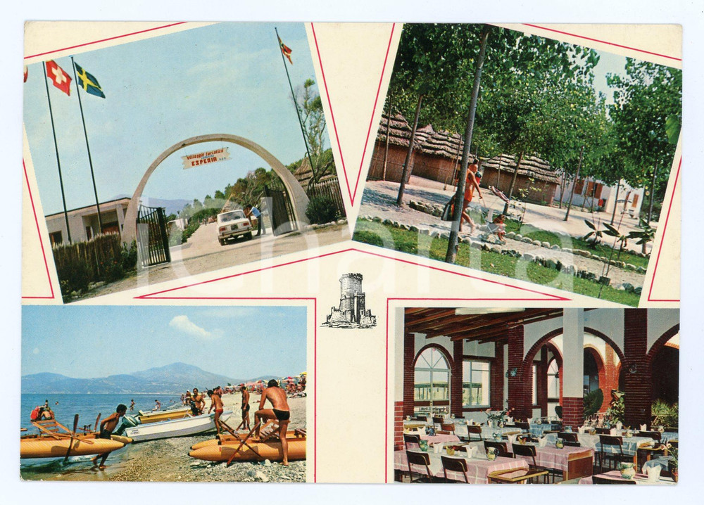 Cartolina originale da collezione 1975 ASCEA MARINA SA Villaggio turistico ESPERIA  Vedutine Cartolina FG VG 1