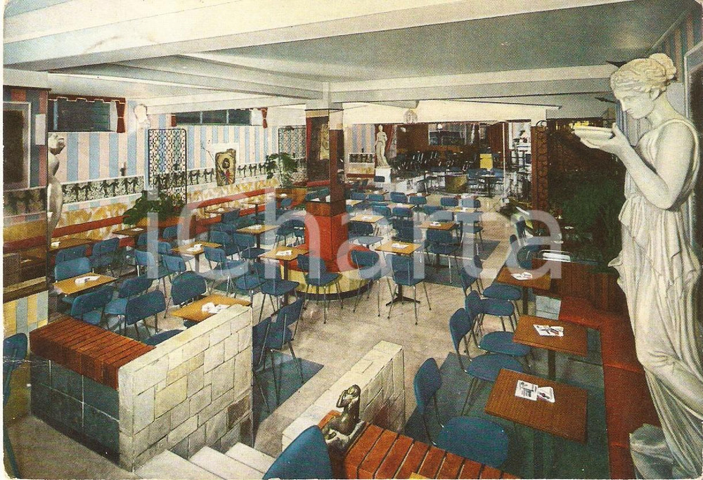 Cartolina originale da collezione 1961 ALASSIO SV CAFFE  ROMA Veduta interno night Cartolina VINTAGE FG VG 1