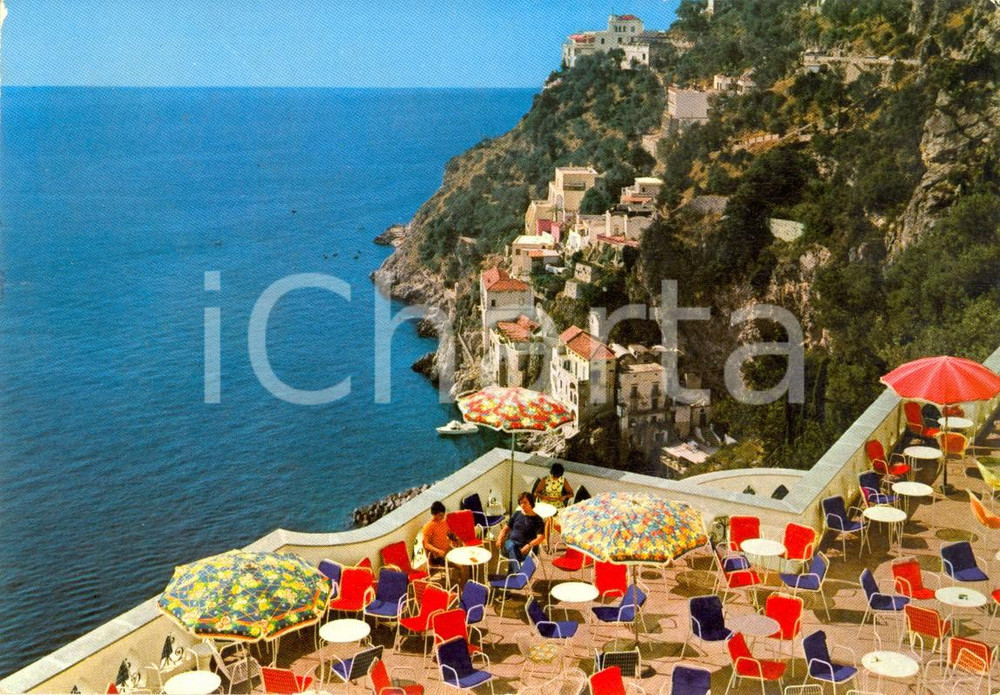 Cartolina originale da collezione 1973 CONCA DEI MARINI SA Costiera AMALFITANA da terrazza Cartolina VINTAGE 1